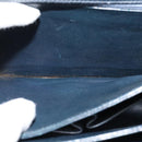 CELINE Shoulder Bag Leather Canvas Navy Gold Auth BD2149-12