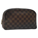 LOUIS VUITTON Damier Ebene Trousse Toilette 25 Clutch Bag N47624 LV Auth BD2155-1