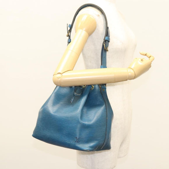 LOUIS VUITTON Epi Petit Noe Shoulder Bag Blue M44105 LV Auth BD2156