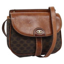 CELINE Macadam Canvas Shoulder Bag PVC Leather Brown Auth BD216-1