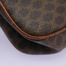 CELINE Macadam Canvas Shoulder Bag PVC Leather Brown Auth BD216-9