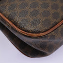 CELINE Macadam Canvas Shoulder Bag PVC Leather Brown Auth BD216-15