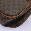 CELINE Macadam Canvas Shoulder Bag PVC Leather Brown Auth BD216-16