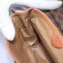 CELINE Macadam Canvas Shoulder Bag PVC Leather Brown Auth BD216-19