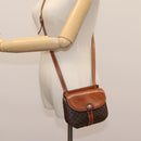 CELINE Macadam Canvas Shoulder Bag PVC Leather Brown Auth BD216-20