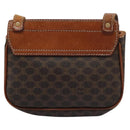 CELINE Macadam Canvas Shoulder Bag PVC Leather Brown Auth BD216-2