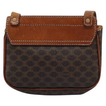 CELINE Macadam Canvas Shoulder Bag PVC Leather Brown Auth BD216 - 0