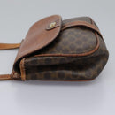 CELINE Macadam Canvas Shoulder Bag PVC Leather Brown Auth BD216-3