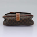 CELINE Macadam Canvas Shoulder Bag PVC Leather Brown Auth BD216-5