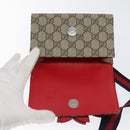 GUCCI GG Supreme Sherry Line Children Waist bag PVC Beige Red Navy Auth BD2175-14