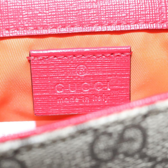 GUCCI GG Supreme Sherry Line Children Waist bag PVC Beige Red Navy Auth BD2175