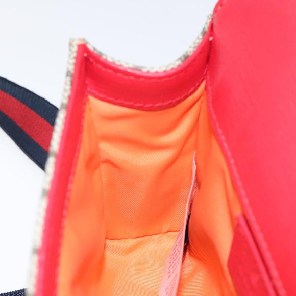 GUCCI GG Supreme Sherry Line Children Waist bag PVC Beige Red Navy Auth BD2175