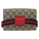 GUCCI GG Supreme Sherry Line Children Waist bag PVC Beige Red Navy Auth BD2175-3