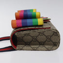 GUCCI GG Supreme Sherry Line Children Waist bag PVC Beige Red Navy Auth BD2175-5