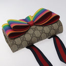 GUCCI GG Supreme Sherry Line Children Waist bag PVC Beige Red Navy Auth BD2175-6
