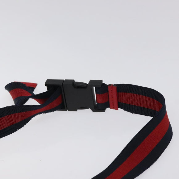 GUCCI GG Supreme Sherry Line Children Waist bag PVC Beige Red Navy Auth BD2175