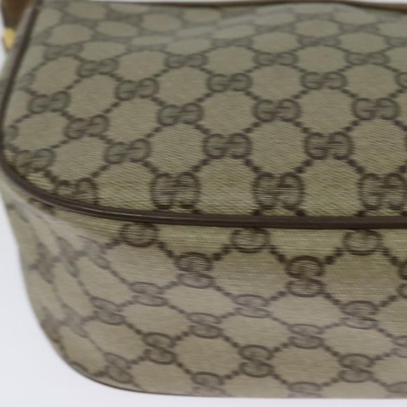 GUCCI GG Supreme Web Sherry Line Shoulder Bag PVC Beige 56 02 032 Auth BD2176