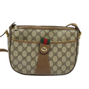 GUCCI GG Supreme Web Sherry Line Shoulder Bag PVC Beige 56 02 032 Auth BD2176-2