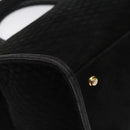 BALLY Quilted Hand Bag Leather Black Gold Auth BD2177-11