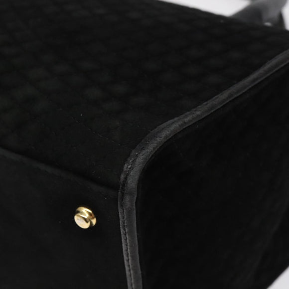 BALLY Quilted Hand Bag Leather Black Gold Auth BD2177