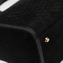 BALLY Quilted Hand Bag Leather Black Gold Auth BD2177-16