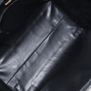BALLY Quilted Hand Bag Leather Black Gold Auth BD2177-11