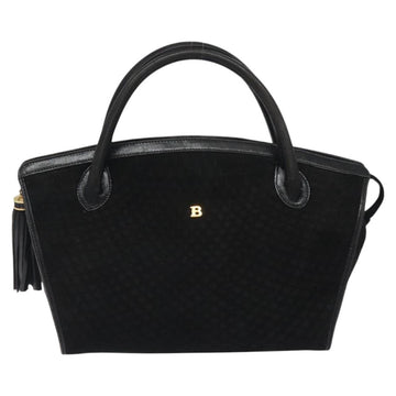 BALLY Quilted Hand Bag Leather Black Gold Auth BD2177 - 0