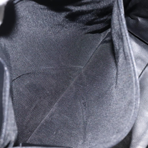 BALLY Quilted Hand Bag Leather Black Gold Auth BD2177