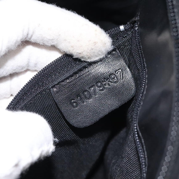 BALLY Quilted Hand Bag Leather Black Gold Auth BD2177