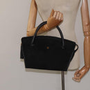 BALLY Quilted Hand Bag Leather Black Gold Auth BD2177-22