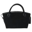 BALLY Quilted Hand Bag Leather Black Gold Auth BD2177-3