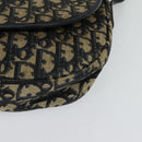 Christian Dior Trotter Canvas Shoulder Bag Navy Gold Auth BD2178-14