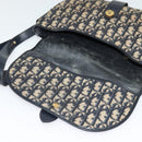 Christian Dior Trotter Canvas Shoulder Bag Navy Gold Auth BD2178-10