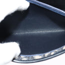 Christian Dior Trotter Canvas Shoulder Bag Navy Gold Auth BD2178-20