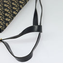 Christian Dior Trotter Canvas Shoulder Bag Navy Gold Auth BD2178-7