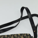 Christian Dior Trotter Canvas Shoulder Bag Navy Gold Auth BD2178-8