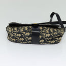 Christian Dior Trotter Canvas Shoulder Bag Navy Gold Auth BD2178-5
