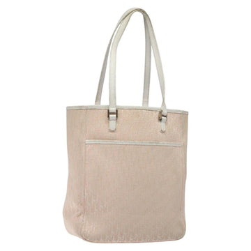 Christian Dior Trotter Canvas Tote Bag Pink Silver Auth BD2179