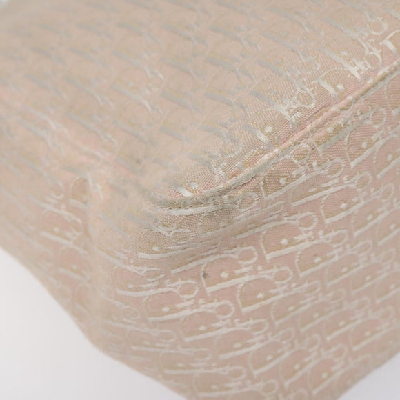 Christian Dior Trotter Canvas Tote Bag Pink Silver Auth BD2179