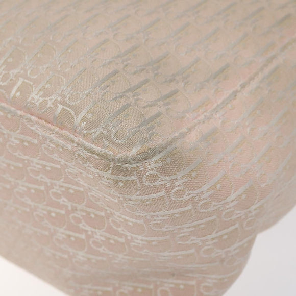 Christian Dior Trotter Canvas Tote Bag Pink Silver Auth BD2179