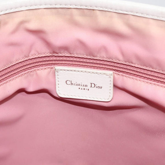 Christian Dior Trotter Canvas Tote Bag Pink Silver Auth BD2179