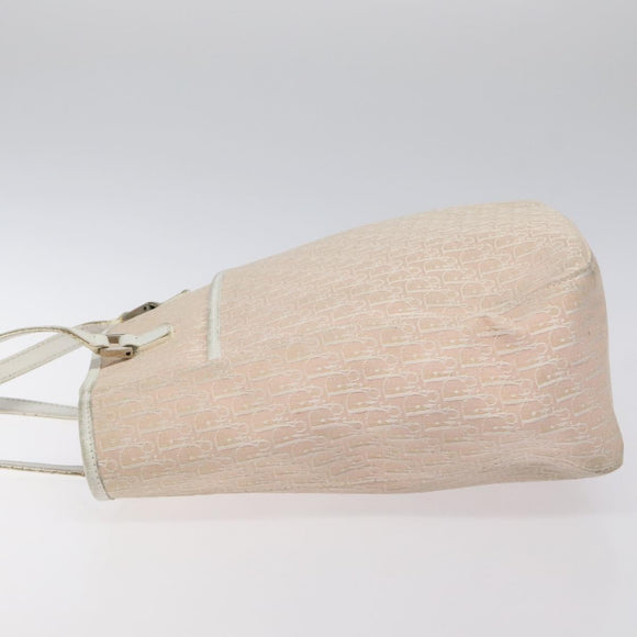 Christian Dior Trotter Canvas Tote Bag Pink Silver Auth BD2179