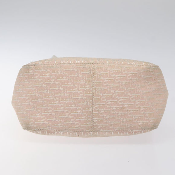 Christian Dior Trotter Canvas Tote Bag Pink Silver Auth BD2179