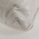 CHANEL Bicolore Chain Chanel 22 Mini Bag Lamb Skin 2way White CC Auth BD2189M-17