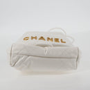 CHANEL Bicolore Chain Chanel 22 Mini Bag Lamb Skin 2way White CC Auth BD2189M-5