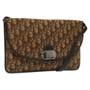 Christian Dior Trotter Canvas Shoulder Bag Brown Auth BD219-1