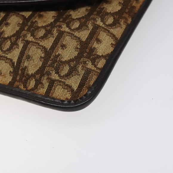 Christian Dior Trotter Canvas Shoulder Bag Brown Auth BD219