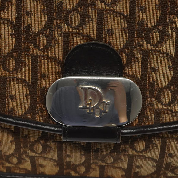 Christian Dior Trotter Canvas Shoulder Bag Brown Auth BD219
