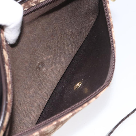 Christian Dior Trotter Canvas Shoulder Bag Brown Auth BD219