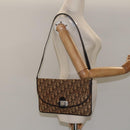 Christian Dior Trotter Canvas Shoulder Bag Brown Auth BD219-21